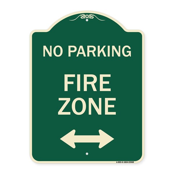 Signmission Fire Zone with Bidirectional Arrow Heavy-Gauge Aluminum Architectural Sign, 24" x 18", G-1824-23969 A-DES-G-1824-23969 - main